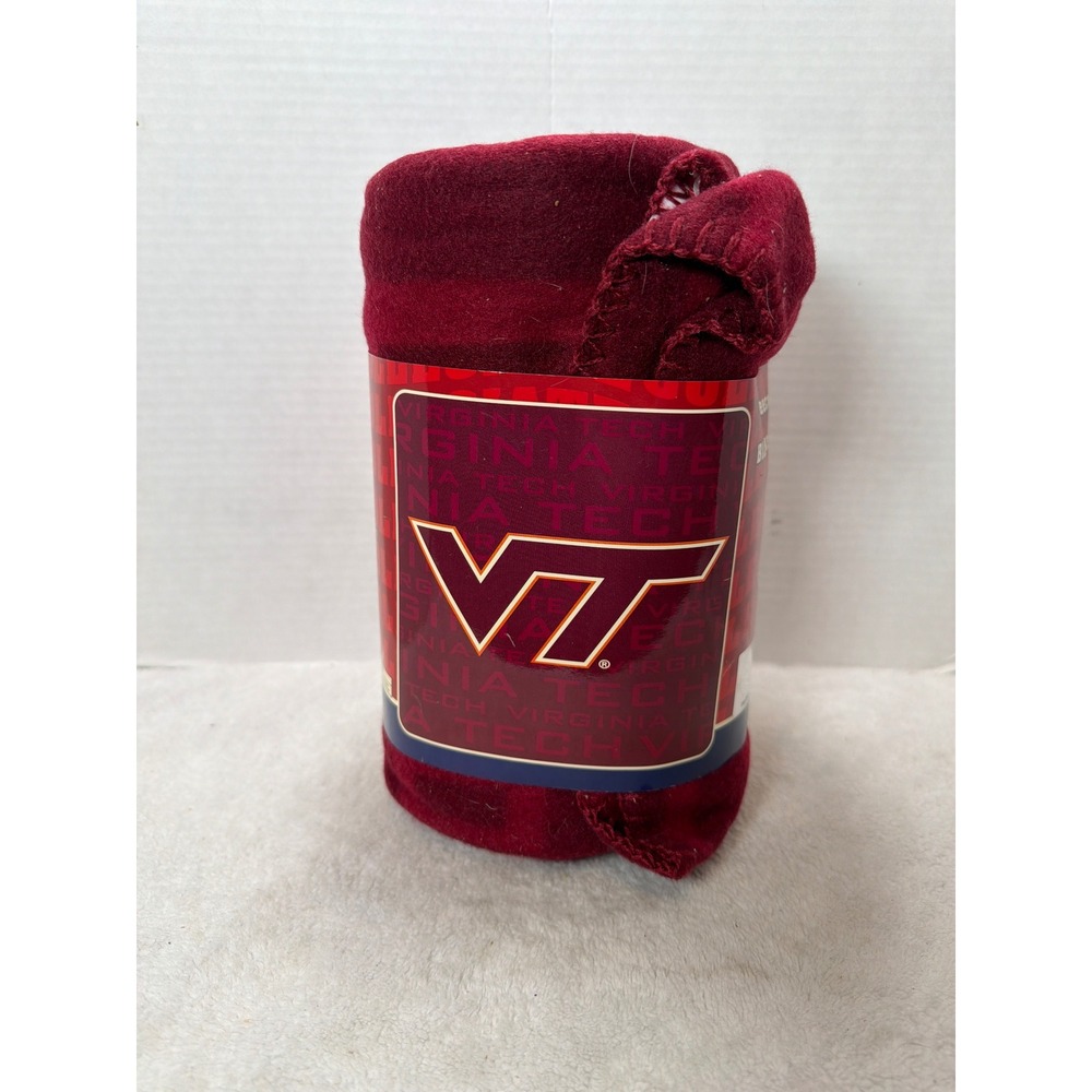 NWT Virginia Tech Hokies VT Fleece Blanket Throw‎ The Northwest Company 50"x60"